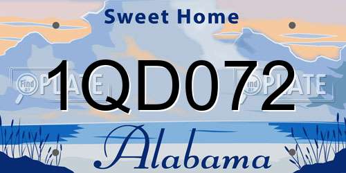 1QD072 Alabama License Plate