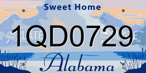 1QD0729 Alabama License Plate
