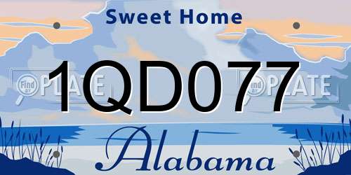 1QD077 Alabama License Plate