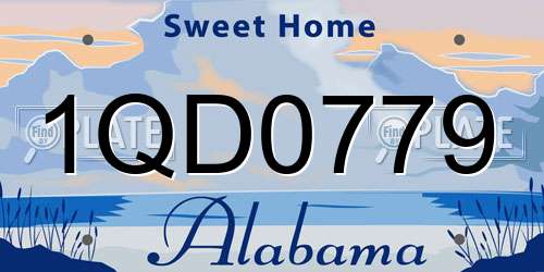 1QD0779 Alabama License Plate