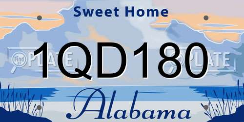 1QD180 Alabama License Plate