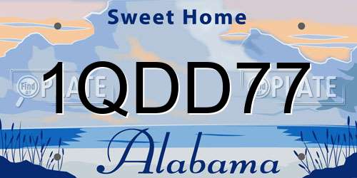 1QDD77 Alabama License Plate