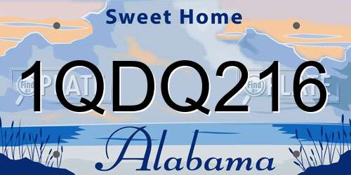 1QDQ216 Alabama License Plate