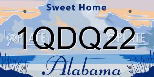 1QDQ22 Alabama License Plate