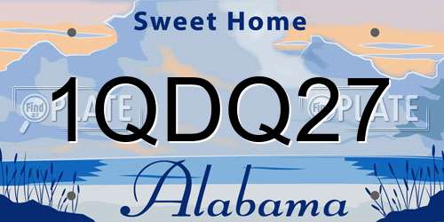1QDQ27 Alabama License Plate