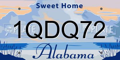 1QDQ72 Alabama License Plate