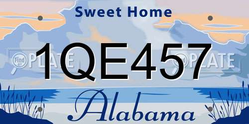 1QE457 Alabama License Plate