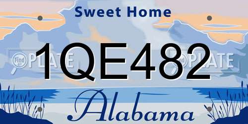 1QE482 Alabama License Plate
