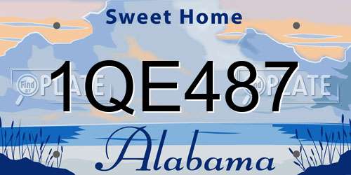 1QE487 Alabama License Plate