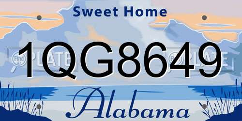 1QG8649 Alabama License Plate
