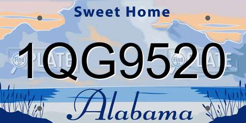 1QG9520 Alabama License Plate