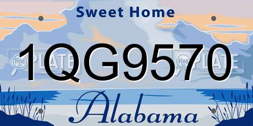 1QG9570 Alabama License Plate