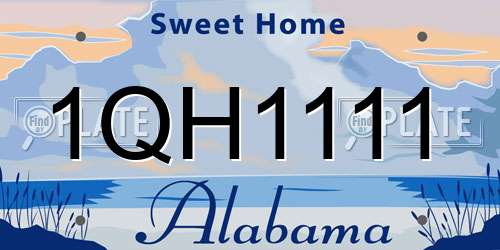 1QH1111 Alabama License Plate