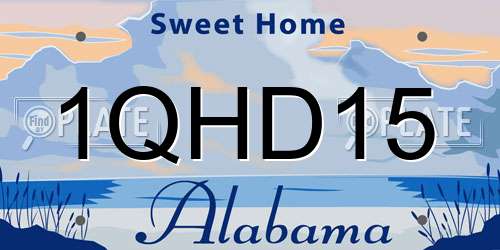 1QHD15 Alabama License Plate