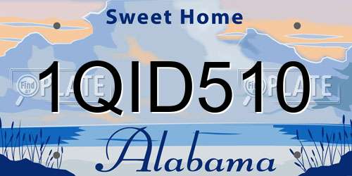 1QID510 Alabama License Plate