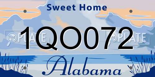 1QO072 Alabama License Plate