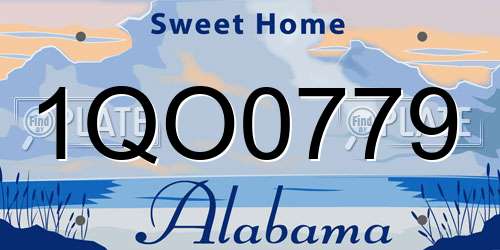 1QO0779 Alabama License Plate