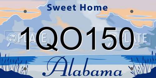 1QO150 Alabama License Plate