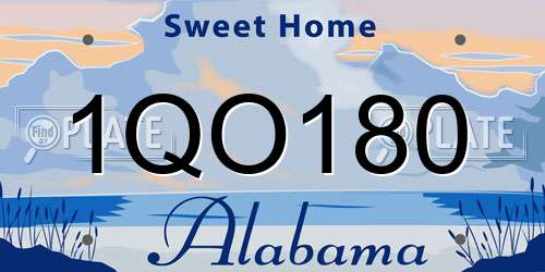 1QO180 Alabama License Plate