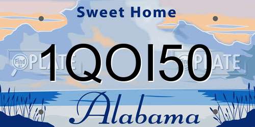 1QOI50 Alabama License Plate