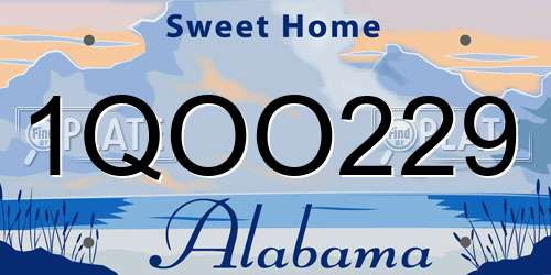 1QOO229 Alabama License Plate
