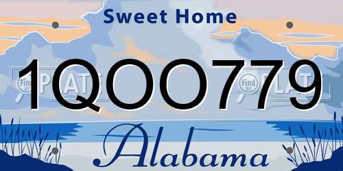 1QOO779 Alabama License Plate