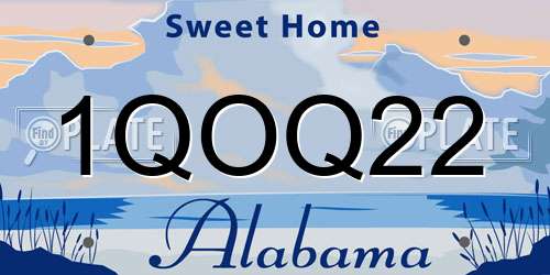 1QOQ22 Alabama License Plate