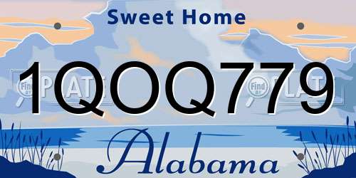 1QOQ779 Alabama License Plate