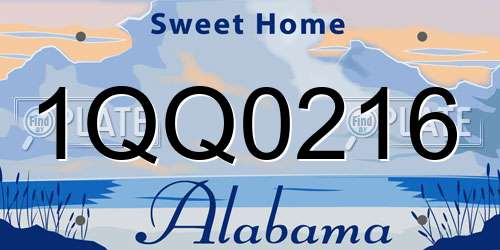 1QQ0216 Alabama License Plate