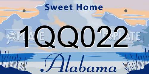 1QQ022 Alabama License Plate