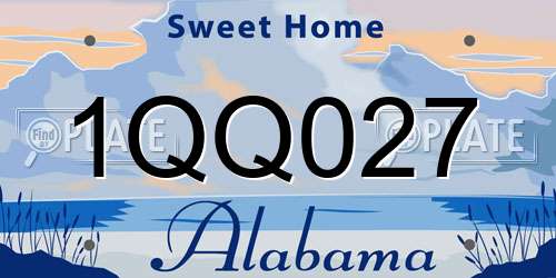1QQ027 Alabama License Plate