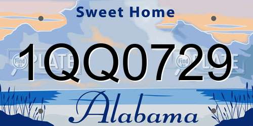1QQ0729 Alabama License Plate