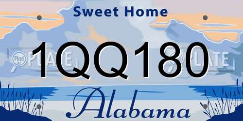 1QQ180 Alabama License Plate