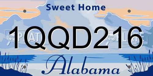 1QQD216 Alabama License Plate