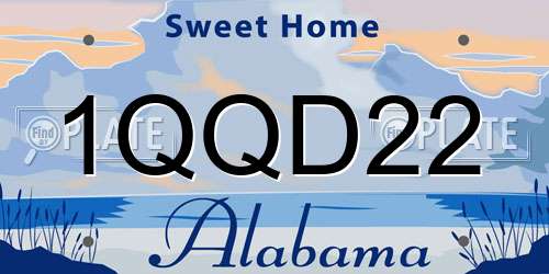 1QQD22 Alabama License Plate