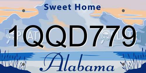 1QQD779 Alabama License Plate