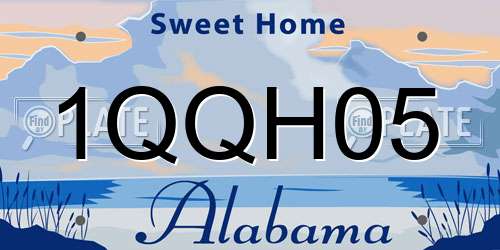 1QQH05 Alabama License Plate