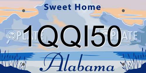 1QQI50 Alabama License Plate