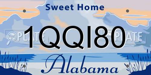 1QQI80 Alabama License Plate