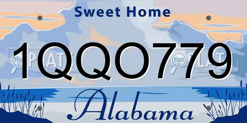 1QQO779 Alabama License Plate