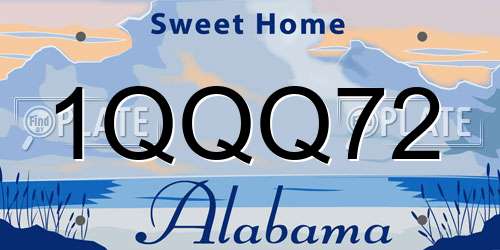 1QQQ72 Alabama License Plate