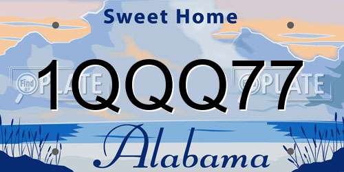 1QQQ77 Alabama License Plate