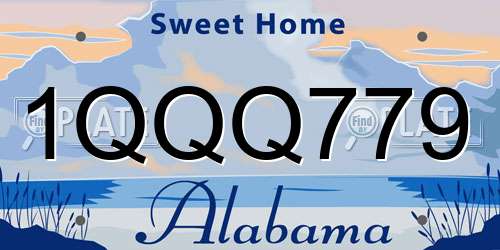 1QQQ779 Alabama License Plate