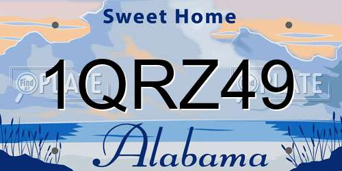 1QRZ49 Alabama License Plate