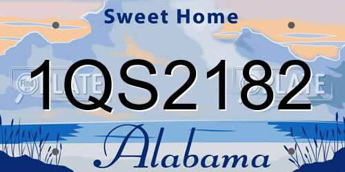 1QS2182 Alabama License Plate