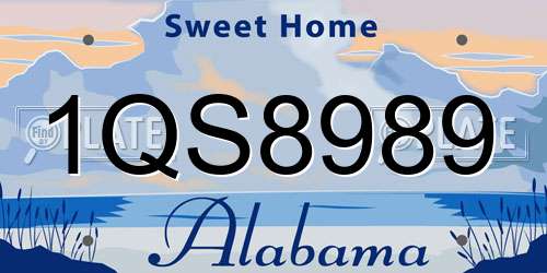 1QS8989 Alabama License Plate
