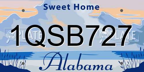 1QSB727 Alabama License Plate