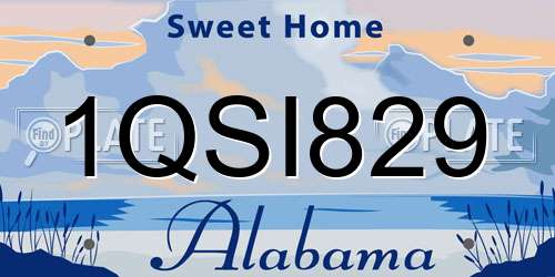 1QSI829 Alabama License Plate