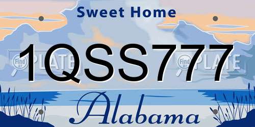 1QSS777 Alabama License Plate