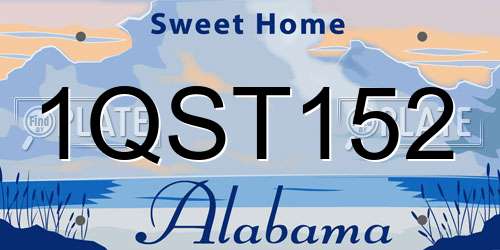1QST152 Alabama License Plate